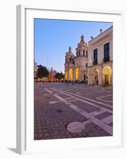 Twilight view of the Cathedral of Cordoba, Cordoba, Argentina, South America-Karol Kozlowski-Framed Photographic Print