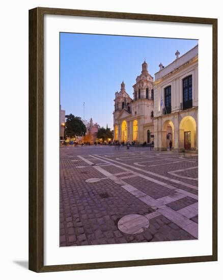 Twilight view of the Cathedral of Cordoba, Cordoba, Argentina, South America-Karol Kozlowski-Framed Photographic Print