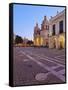 Twilight view of the Cathedral of Cordoba, Cordoba, Argentina, South America-Karol Kozlowski-Framed Stretched Canvas