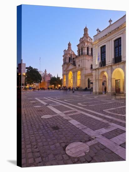 Twilight view of the Cathedral of Cordoba, Cordoba, Argentina, South America-Karol Kozlowski-Stretched Canvas