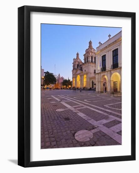 Twilight view of the Cathedral of Cordoba, Cordoba, Argentina, South America-Karol Kozlowski-Framed Photographic Print