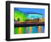 Twilight view of The Clyde Auditorium and the Hydro, Glasgow, Scotland, United Kingdom, Europe-Karol Kozlowski-Framed Photographic Print