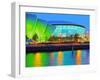 Twilight view of The Clyde Auditorium and the Hydro, Glasgow, Scotland, United Kingdom, Europe-Karol Kozlowski-Framed Photographic Print