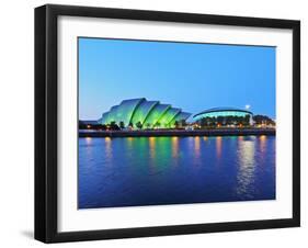 Twilight view of The Clyde Auditorium and the Hydro, Glasgow, Scotland, United Kingdom, Europe-Karol Kozlowski-Framed Photographic Print