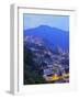 Twilight view of the favelas Unidos de Santa Teresa Morro do Escondidinho and Morro dos Prazeres, R-Karol Kozlowski-Framed Photographic Print