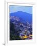 Twilight view of the favelas Unidos de Santa Teresa Morro do Escondidinho and Morro dos Prazeres, R-Karol Kozlowski-Framed Photographic Print