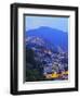 Twilight view of the favelas Unidos de Santa Teresa Morro do Escondidinho and Morro dos Prazeres, R-Karol Kozlowski-Framed Photographic Print