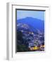 Twilight view of the favelas Unidos de Santa Teresa Morro do Escondidinho and Morro dos Prazeres, R-Karol Kozlowski-Framed Photographic Print