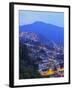 Twilight view of the favelas Unidos de Santa Teresa Morro do Escondidinho and Morro dos Prazeres, R-Karol Kozlowski-Framed Photographic Print