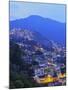 Twilight view of the favelas Unidos de Santa Teresa Morro do Escondidinho and Morro dos Prazeres, R-Karol Kozlowski-Mounted Photographic Print