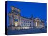 Twilight View of the Front Facade of the Reichstag Building in Tiergarten, Berlin, Germany-Cahir Davitt-Stretched Canvas