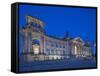 Twilight View of the Front Facade of the Reichstag Building in Tiergarten, Berlin, Germany-Cahir Davitt-Framed Stretched Canvas