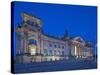 Twilight View of the Front Facade of the Reichstag Building in Tiergarten, Berlin, Germany-Cahir Davitt-Stretched Canvas