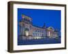 Twilight View of the Front Facade of the Reichstag Building in Tiergarten, Berlin, Germany-Cahir Davitt-Framed Photographic Print