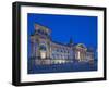 Twilight View of the Front Facade of the Reichstag Building in Tiergarten, Berlin, Germany-Cahir Davitt-Framed Photographic Print