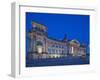 Twilight View of the Front Facade of the Reichstag Building in Tiergarten, Berlin, Germany-Cahir Davitt-Framed Photographic Print