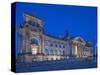 Twilight View of the Front Facade of the Reichstag Building in Tiergarten, Berlin, Germany-Cahir Davitt-Stretched Canvas