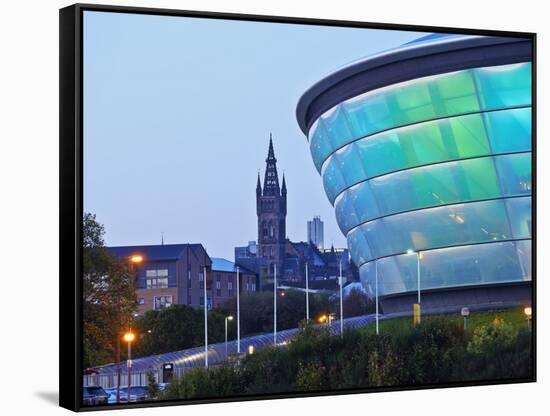 Twilight view of the Hydro, Glasgow, Scotland, United Kingdom, Europe-Karol Kozlowski-Framed Stretched Canvas