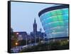 Twilight view of the Hydro, Glasgow, Scotland, United Kingdom, Europe-Karol Kozlowski-Framed Stretched Canvas