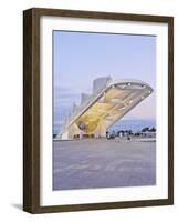 Twilight view of the Museum of Tomorrow (Museu do Amanha) by Santiago Calatrava, Praca Maua, Rio de-Karol Kozlowski-Framed Photographic Print