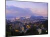 Twilight view over Laranjeiras towards Sugarloaf Mountain, Pereira da Silva, Rio de Janeiro, Brazil-Karol Kozlowski-Mounted Photographic Print