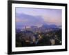 Twilight view over Laranjeiras towards Sugarloaf Mountain, Pereira da Silva, Rio de Janeiro, Brazil-Karol Kozlowski-Framed Photographic Print