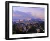 Twilight view over Laranjeiras towards Sugarloaf Mountain, Pereira da Silva, Rio de Janeiro, Brazil-Karol Kozlowski-Framed Premium Photographic Print