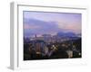 Twilight view over Laranjeiras towards Sugarloaf Mountain, Pereira da Silva, Rio de Janeiro, Brazil-Karol Kozlowski-Framed Premium Photographic Print