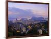 Twilight view over Laranjeiras towards Sugarloaf Mountain, Pereira da Silva, Rio de Janeiro, Brazil-Karol Kozlowski-Framed Photographic Print