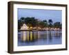 Twilight view over the River Pereque Acu towards the Nossa Senhora dos Remedios Church, Paraty, Sta-Karol Kozlowski-Framed Photographic Print