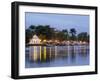 Twilight view over the River Pereque Acu towards the Nossa Senhora dos Remedios Church, Paraty, Sta-Karol Kozlowski-Framed Photographic Print