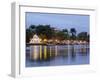 Twilight view over the River Pereque Acu towards the Nossa Senhora dos Remedios Church, Paraty, Sta-Karol Kozlowski-Framed Photographic Print