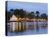 Twilight view over the River Pereque Acu towards the Nossa Senhora dos Remedios Church, Paraty, Sta-Karol Kozlowski-Stretched Canvas