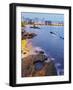 Twilight view towards Icarai Beach with skyline of Niteroi, Niteroi, Rio de Janeiro, Brazil, South -Karol Kozlowski-Framed Photographic Print