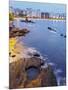 Twilight view towards Icarai Beach with skyline of Niteroi, Niteroi, Rio de Janeiro, Brazil, South -Karol Kozlowski-Mounted Photographic Print