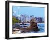 Twilight view towards Icarai Beach with skyline of Niteroi, State of Rio de Janeiro, Brazil, South -Karol Kozlowski-Framed Photographic Print