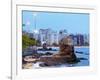 Twilight view towards Icarai Beach with skyline of Niteroi, State of Rio de Janeiro, Brazil, South -Karol Kozlowski-Framed Photographic Print