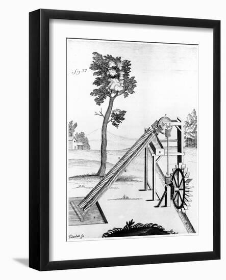 Twin Archimedean Screws Used to Raise Water, Engraving, 1719-Gaspard Grollier de Serviere-Framed Giclee Print