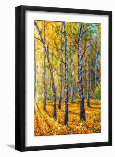 Twin Autumn Trees-Valery Rybakow-Framed Art Print