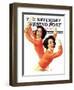 "Twin Cheerleaders," Saturday Evening Post Cover, September 28, 1940-Walt Otto-Framed Giclee Print