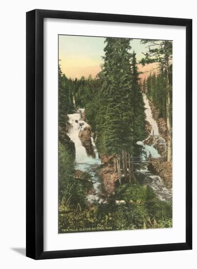 Twin Falls, Glacier National Park-null-Framed Art Print