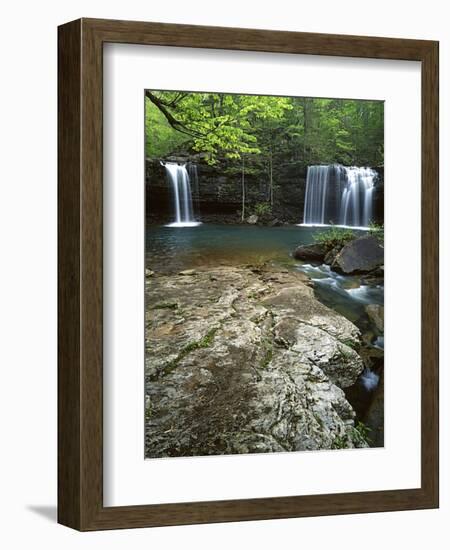 Twin Falls, Richland Creek, Ozark National Forest Arkansas, USA-Charles Gurche-Framed Photographic Print