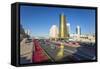 Twin Golden Conical Business Centres, Astana, Kazakhstan, Central Asia-Gavin Hellier-Framed Stretched Canvas