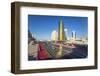 Twin Golden Conical Business Centres, Astana, Kazakhstan, Central Asia-Gavin Hellier-Framed Photographic Print