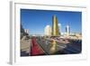 Twin Golden Conical Business Centres, Astana, Kazakhstan, Central Asia-Gavin Hellier-Framed Photographic Print