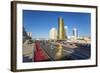 Twin Golden Conical Business Centres, Astana, Kazakhstan, Central Asia-Gavin Hellier-Framed Photographic Print