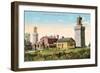 Twin Lighthouses, Highlands, New Jersey-null-Framed Art Print
