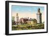 Twin Lighthouses, Highlands, New Jersey-null-Framed Art Print