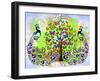 Twin Peacock And Butterflies-Ata Alishahi-Framed Giclee Print