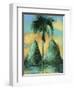 Twin peaks , St Lucia, 2020 (oil on card)-Andrew Hewkin-Framed Giclee Print